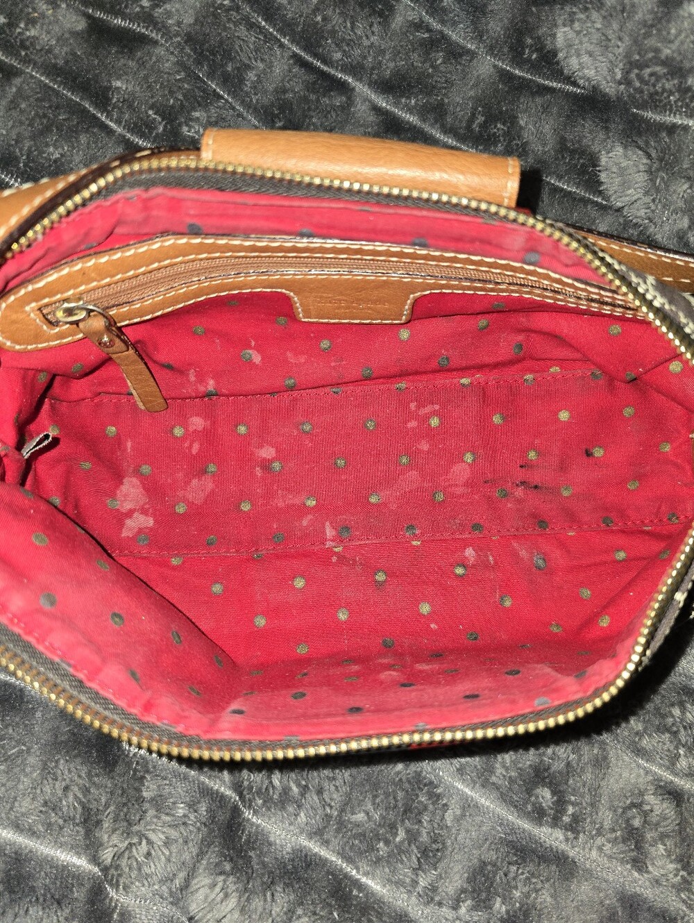 Kate Spade Vintage Small Dual Strips Canvas Signature Logo Shoulder Bag. EUC - Picture 10 of 15